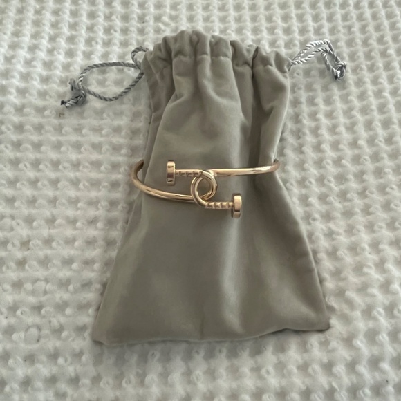 New Gold Tone Nail Twist Cuff Bracelet - Picture 11 of 15